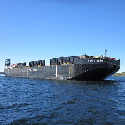 Image of Huron Spirit Barge of Cutter Marine's Transportation Fleet.